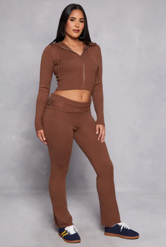 Ribbed Knit Foldover Pants sold by Rainbow