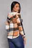 Sherpa Plaid Zip Front Hoodie sold by Rainbow
