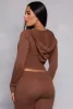 Ribbed Knit Zip Front Hoodie sold by Rainbow