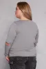 Plus Size Cut Out Long Sleeve Top sold by Rainbow