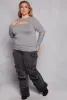 Plus Size Cut Out Long Sleeve Top sold by Rainbow