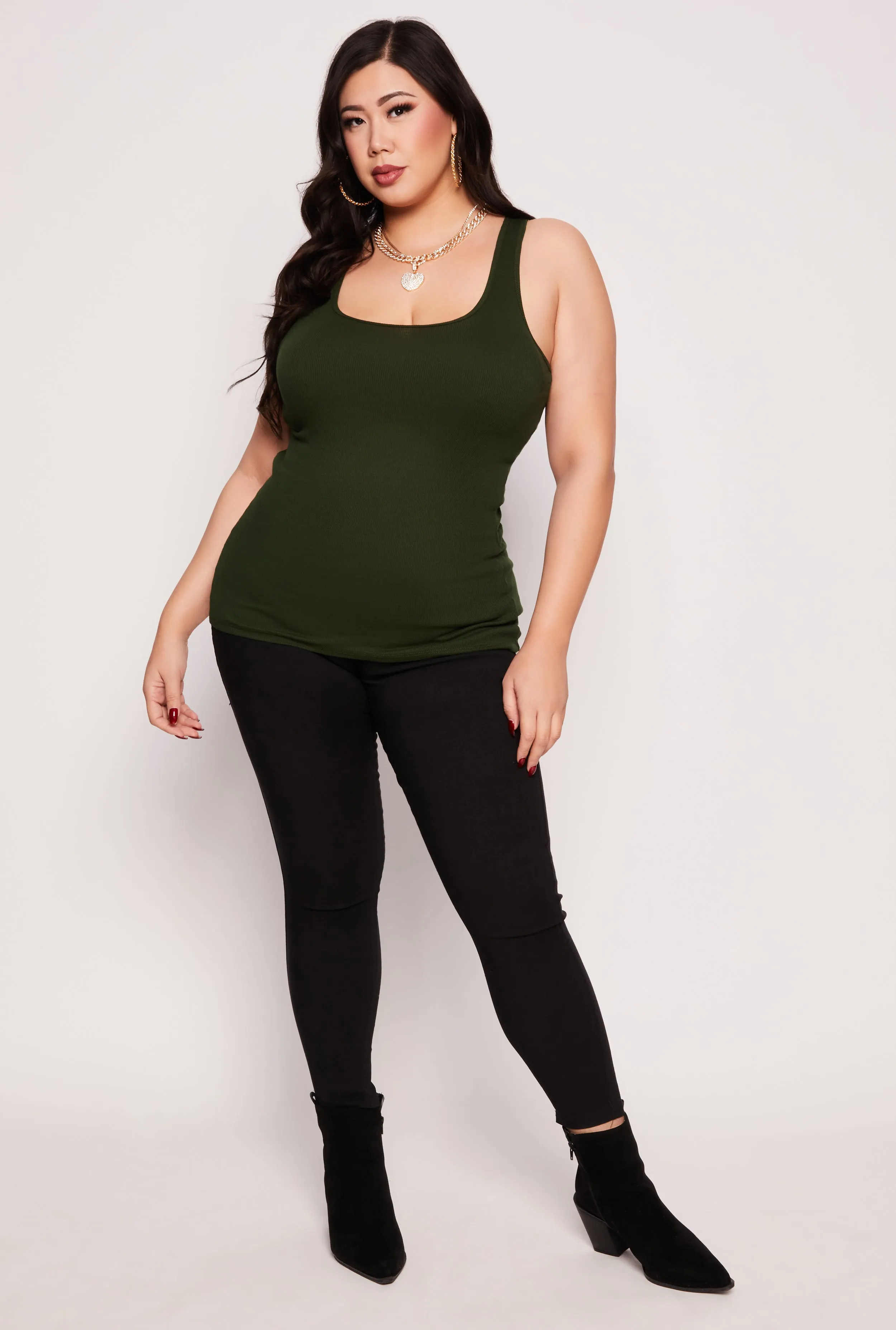 Plus Size Ribbed Knit Racerback Tank Top sold by Rainbow product image thumbnail 2