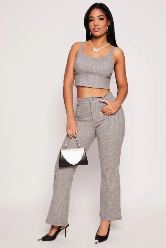 Iris Houndstooth Pintuck Pants made by iris