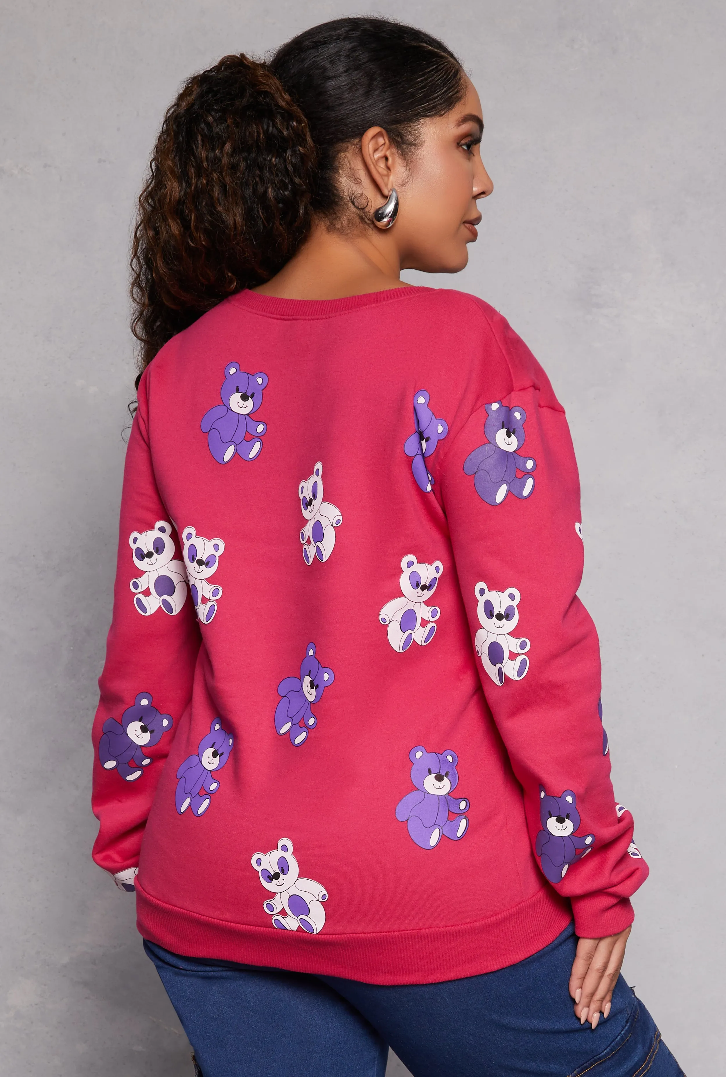 Plus Size Bear Print Graphic Sweatshirt sold by Rainbow product image thumbnail 3