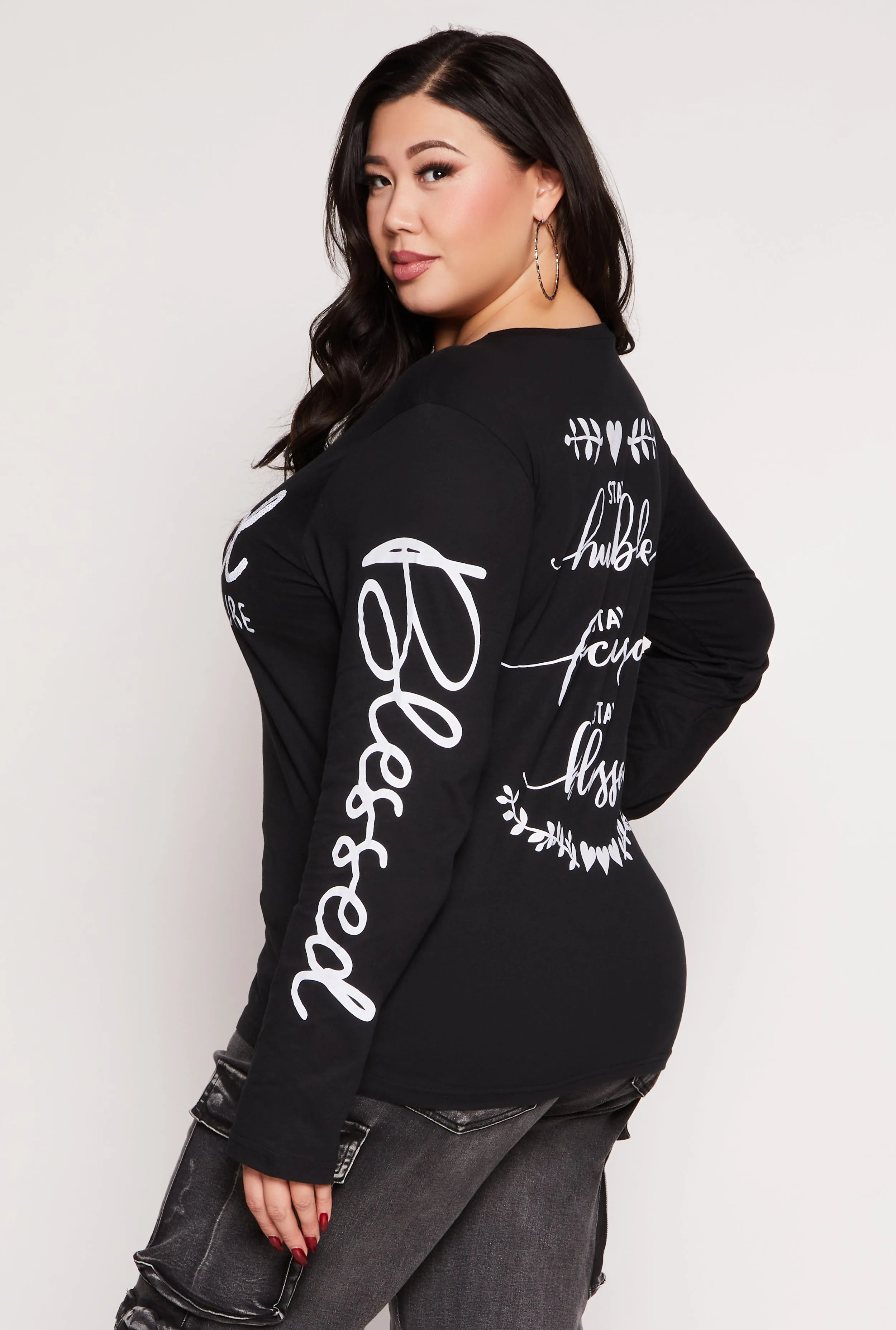 Plus Size Blessed Beyond Measure Graphic Tee sold by Rainbow