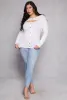 Plus Size Button Detail Cut Out Top sold by Rainbow