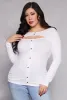 Plus Size Button Detail Cut Out Top sold by Rainbow