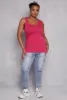 Plus Size Ribbed Knit Racerback Tank Top sold by Rainbow