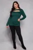 Plus Size Button Detail Cut Out Top sold by Rainbow