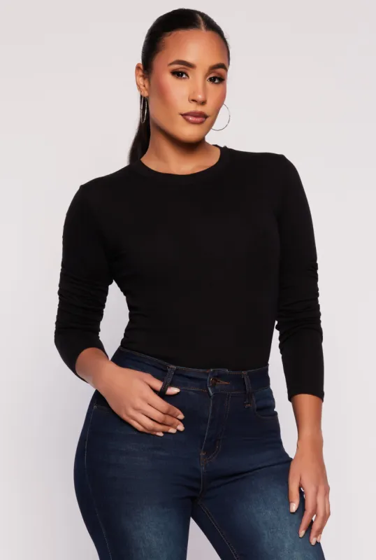 Basic Long Sleeve Crew Neck Top sold by Rainbow