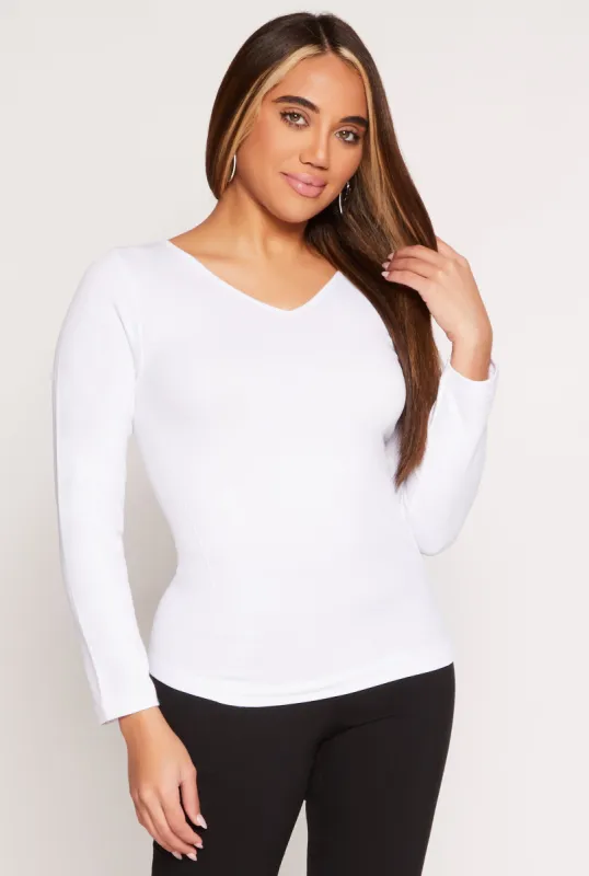 Fleece Lined Seamless Long Sleeve Top sold by Rainbow