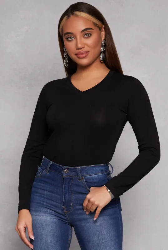 Long Sleeve V Neck Tee sold by Rainbow