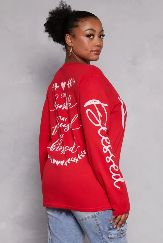 Plus Size Blessed Beyond Measure Graphic Tee sold by Rainbow