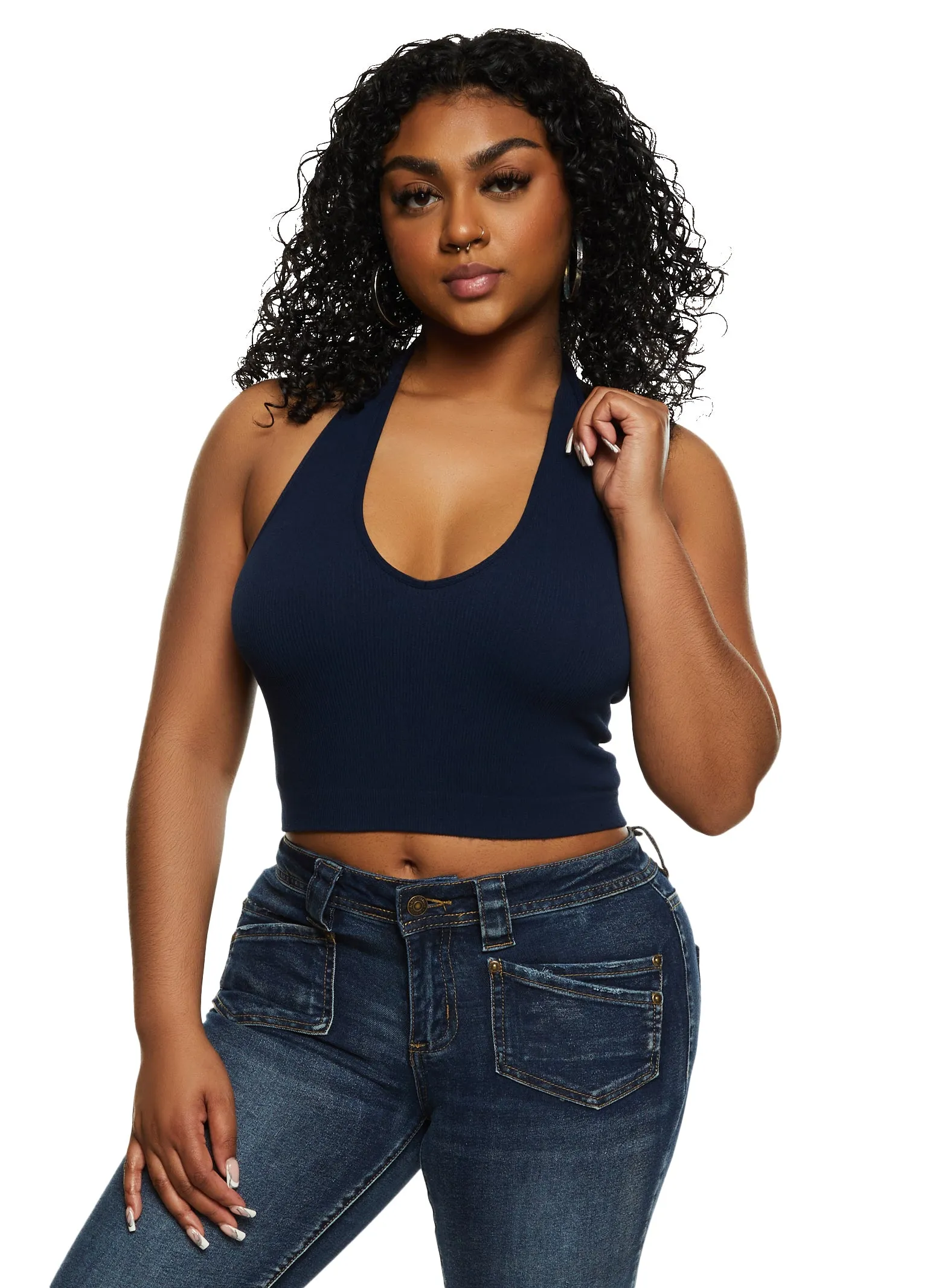 Seamless Halter Neck Crop Top sold by Rainbow product image thumbnail 2