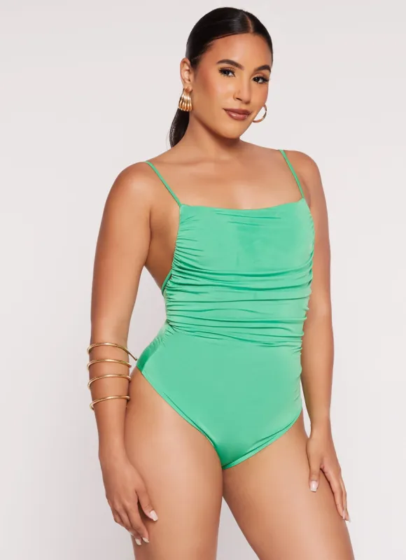 Square Neck Low Back Cami Bodysuit sold by Rainbow