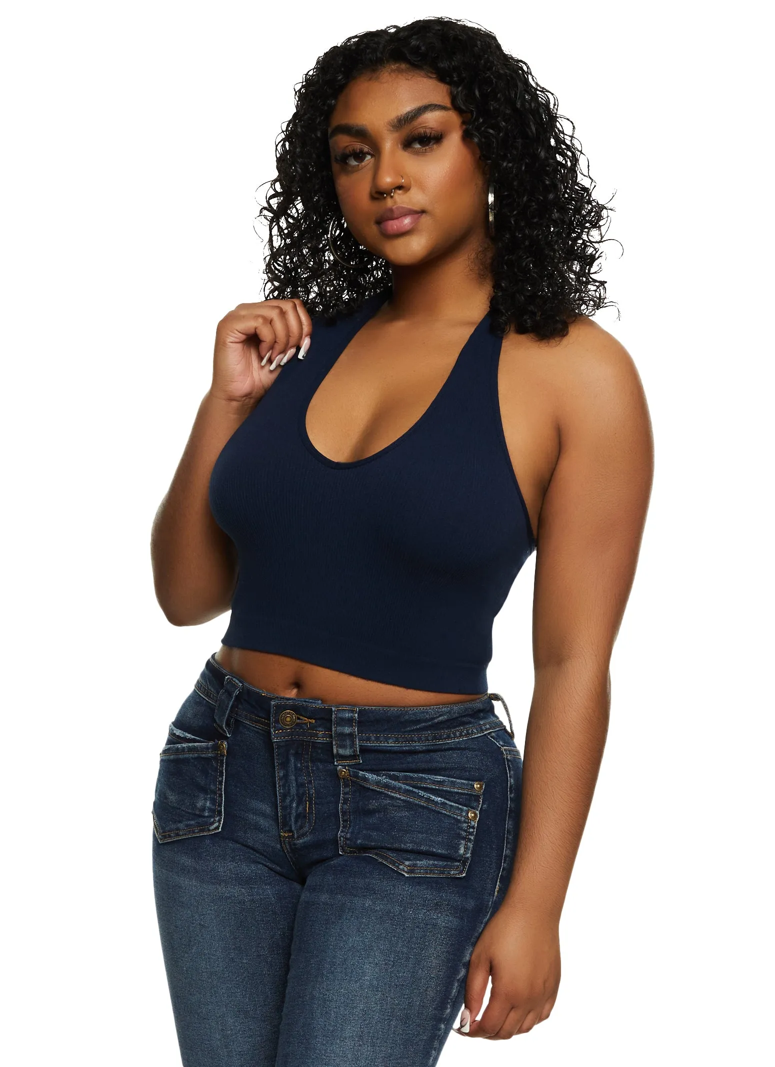 Seamless Halter Neck Crop Top sold by Rainbow