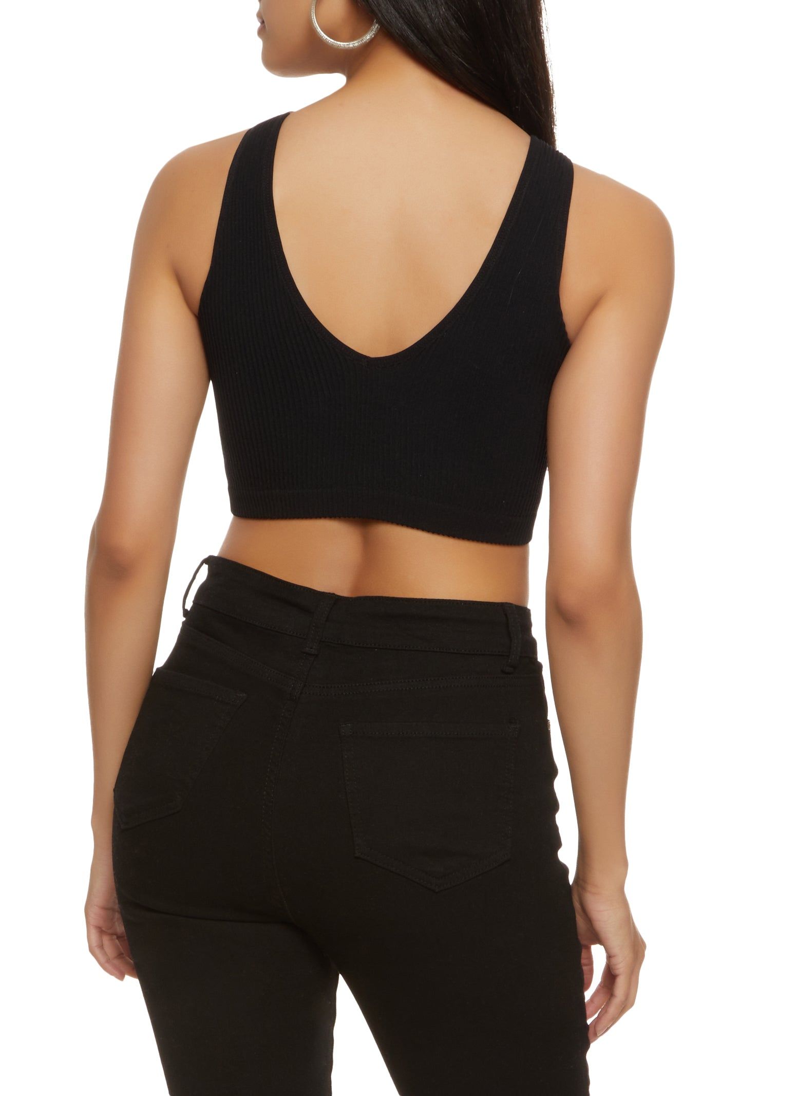 Rhinestone Keyhole Cropped Tank Top sold by Rainbow product image thumbnail 2