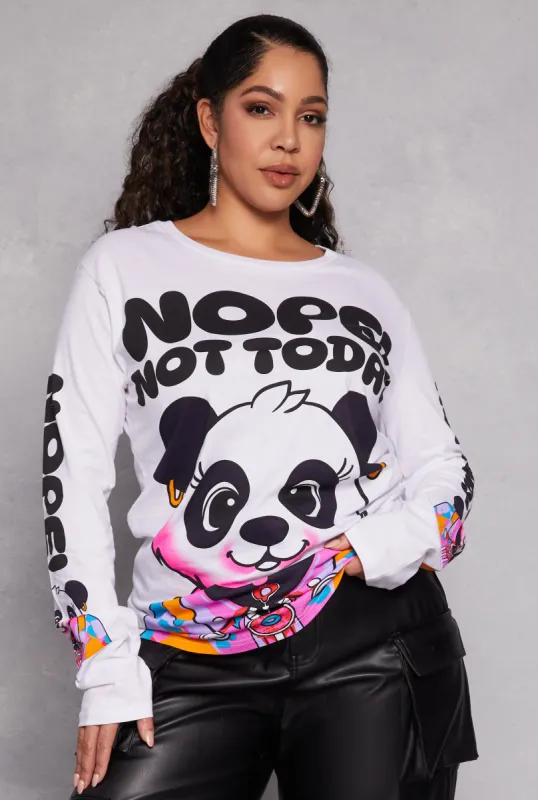 Plus Size Nope Not Today Graphic Tee sold by Rainbow