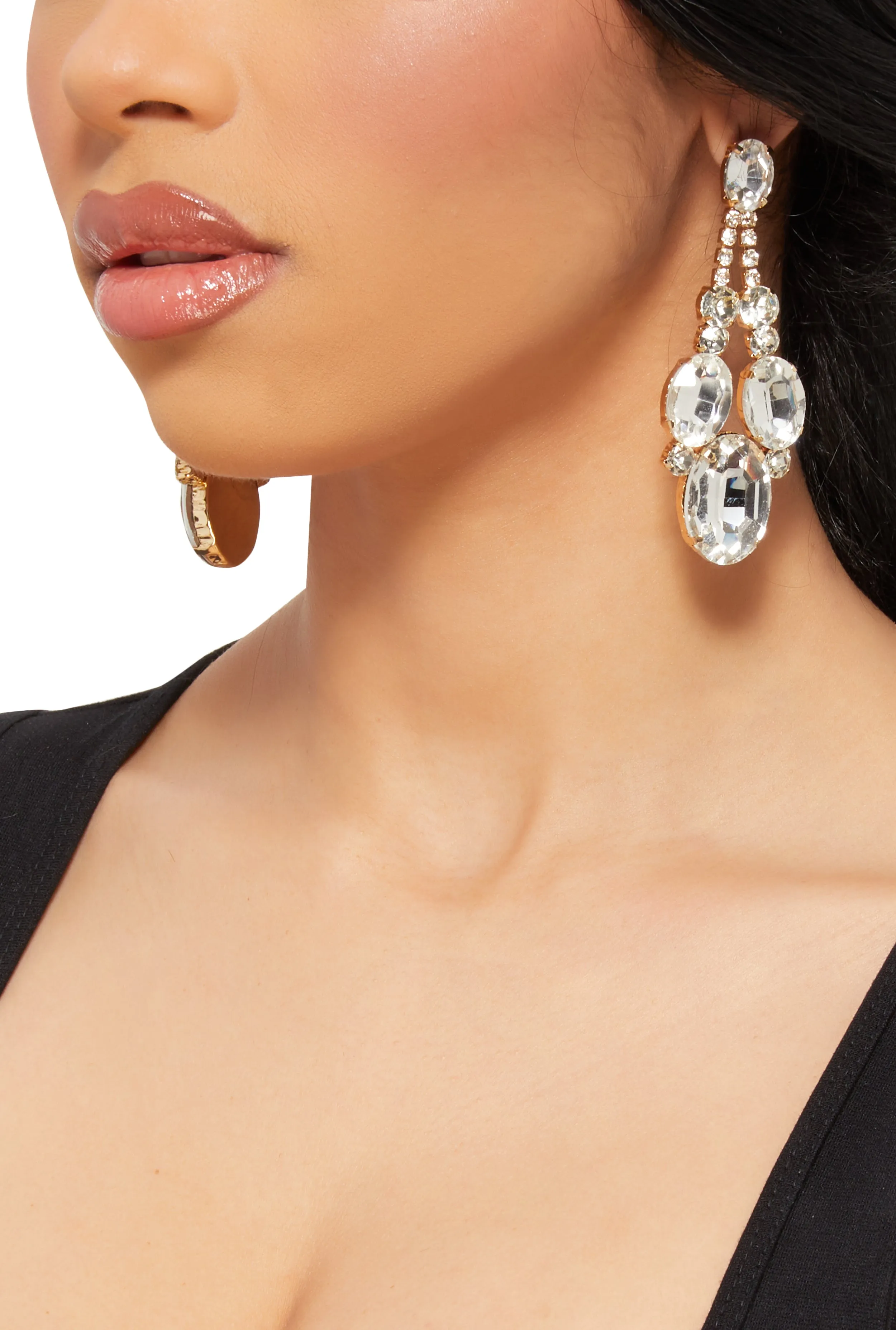 Cubic Zirconia Chandelier Earrings sold by Rainbow