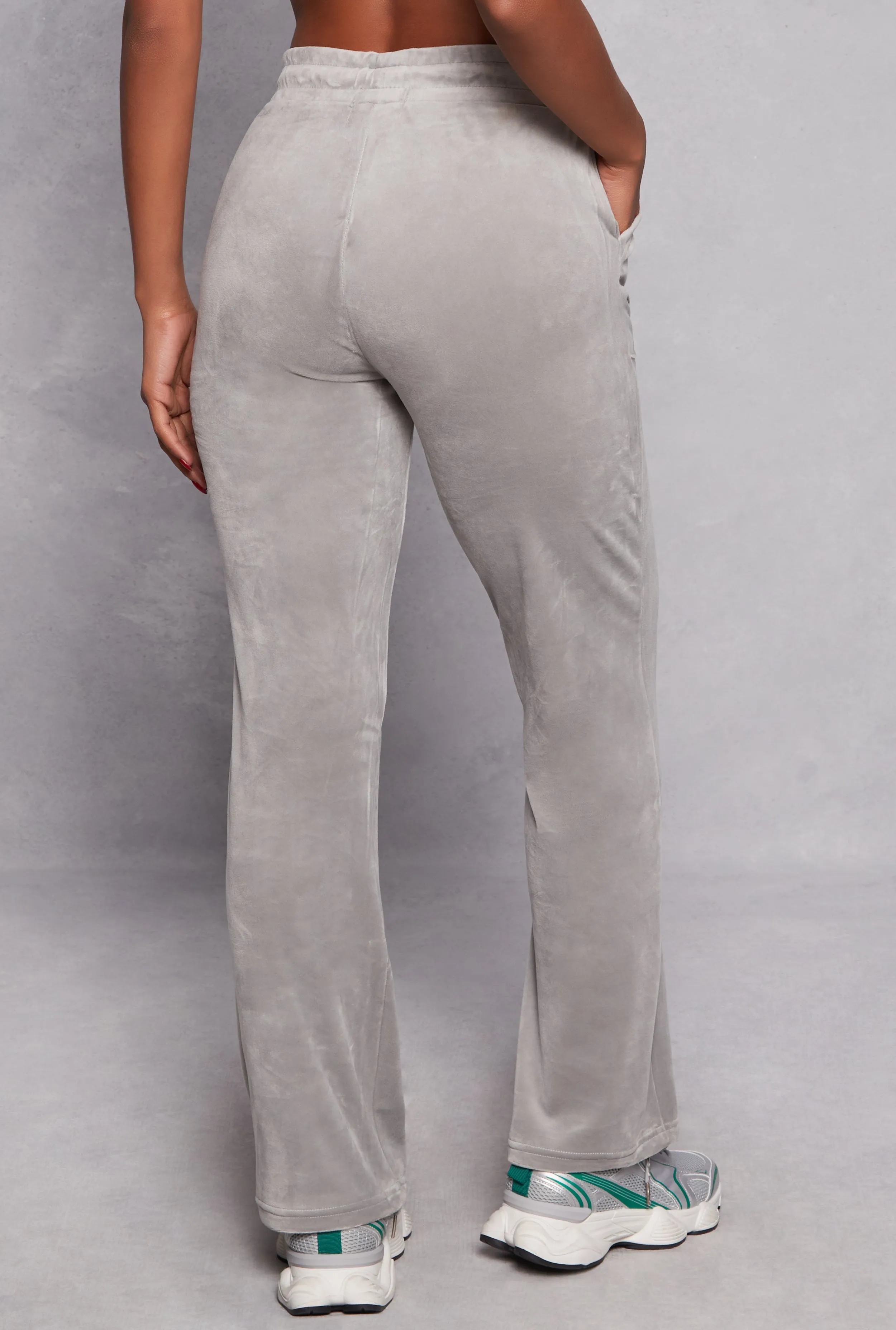 Velour Straight Leg High Waist Sweatpants sold by Rainbow product image thumbnail 3