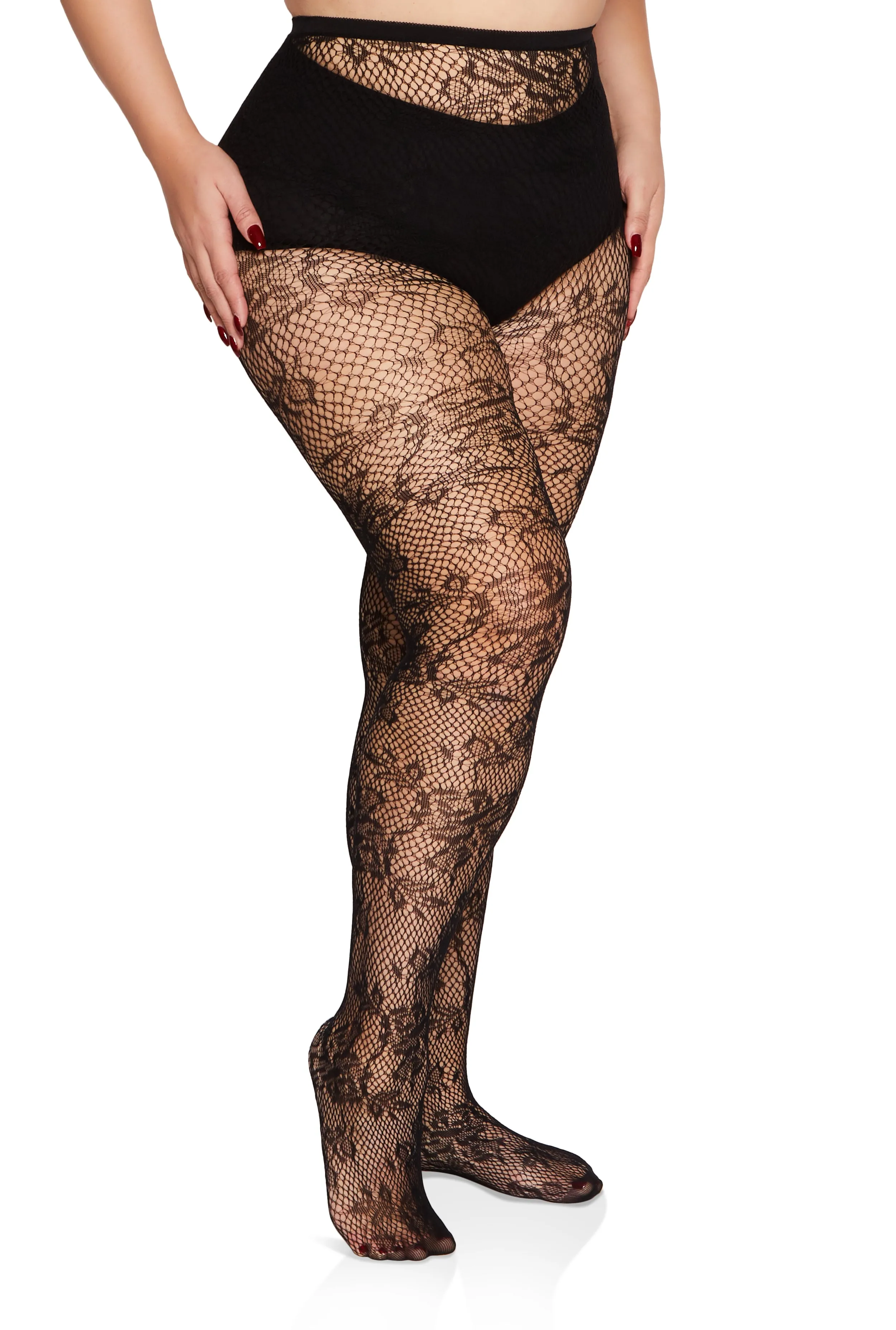 Plus Size Patterned Fishnet Tights sold by Rainbow product image thumbnail 2