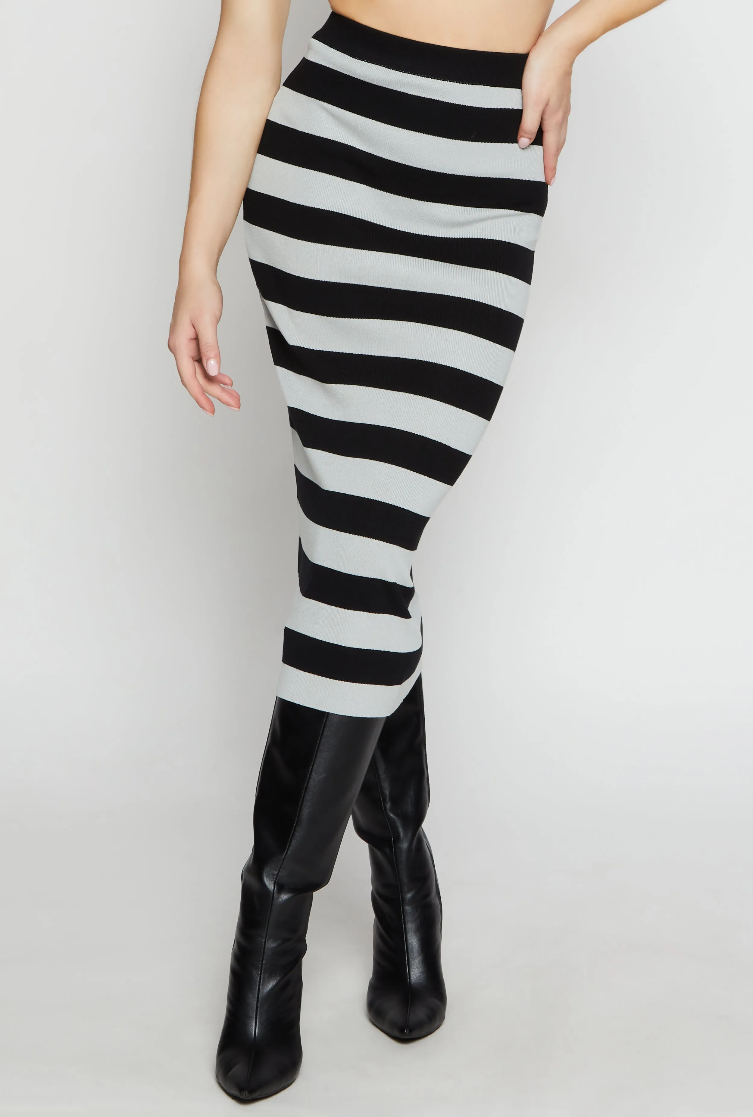 Striped High Waisted Pencil Skirt sold by Rainbow product image thumbnail 2
