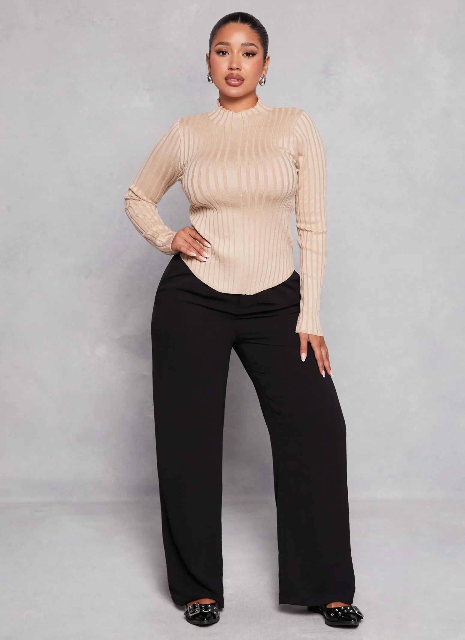 Ribbed Knit Mock Neck Top sold by Rainbow product image thumbnail 2