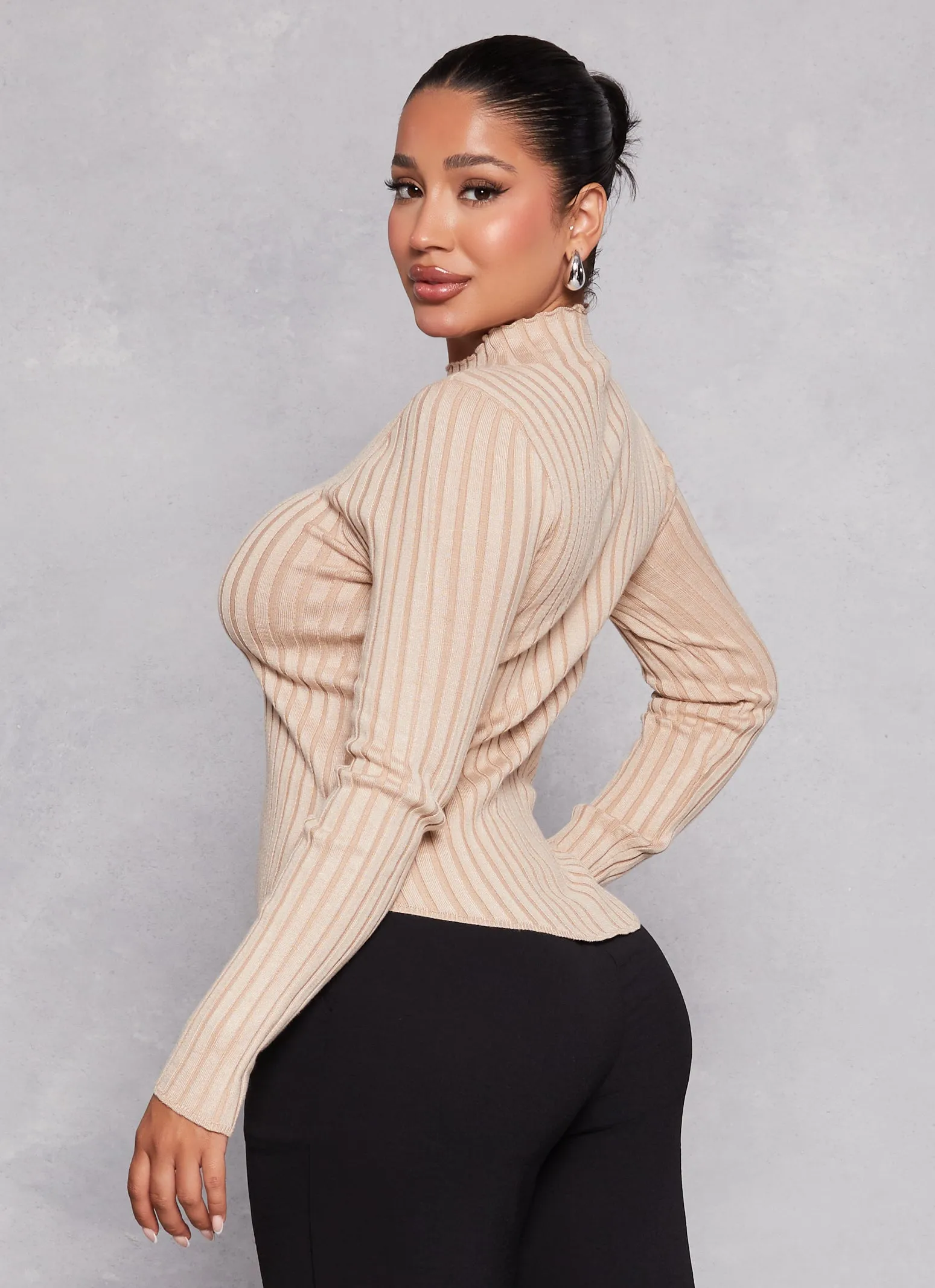 Ribbed Knit Mock Neck Top sold by Rainbow product image thumbnail 3