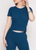 Ribbed Knit Short Sleeve Top sold by Rainbow
