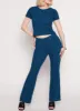 Ribbed Knit Short Sleeve Top sold by Rainbow