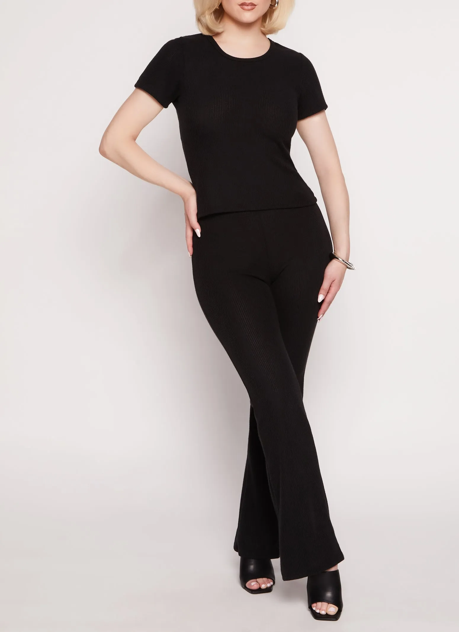 Ribbed Knit Short Sleeve Top sold by Rainbow product image thumbnail 2