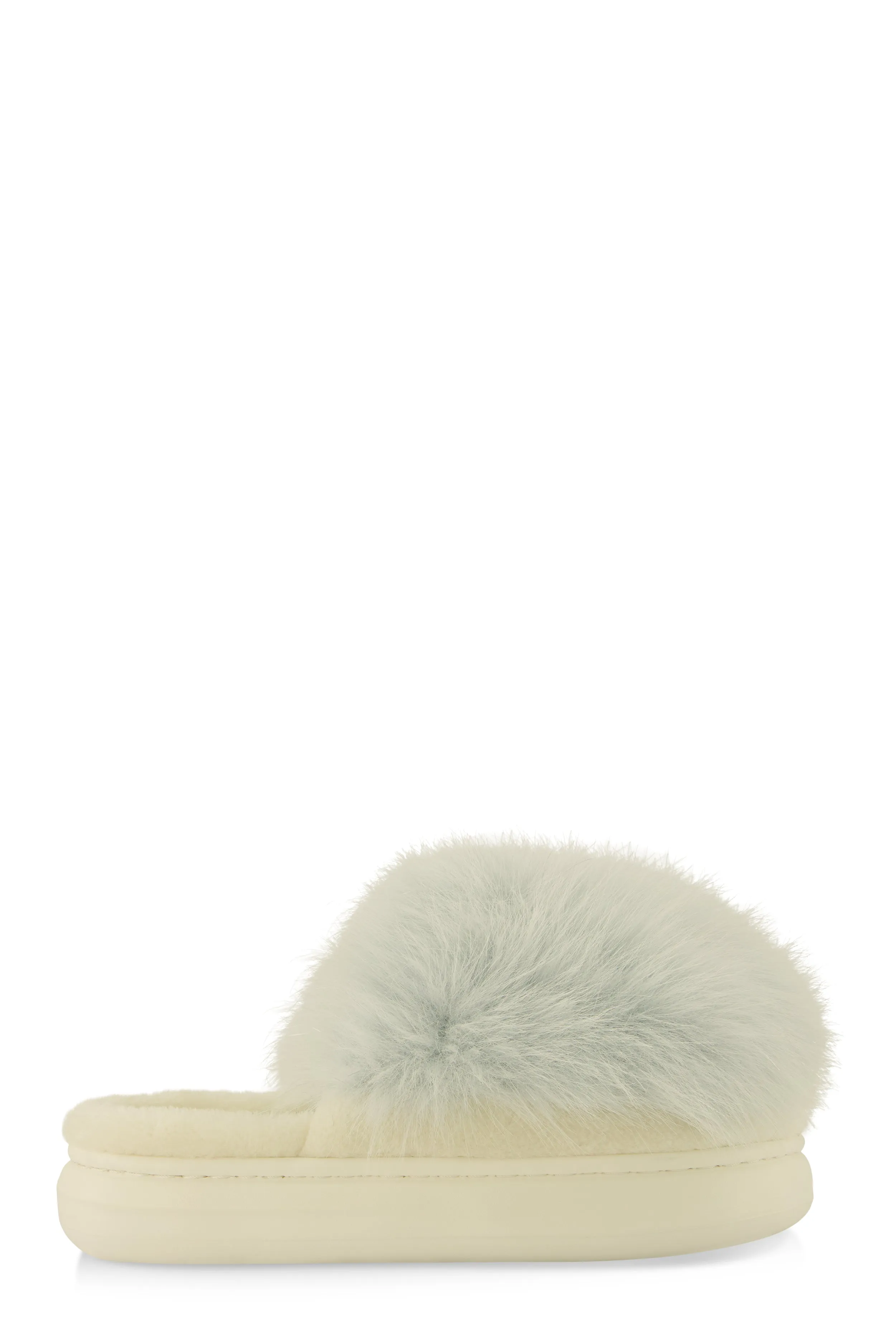 Round Toe Faux Fur Slippers sold by Rainbow product image thumbnail 2