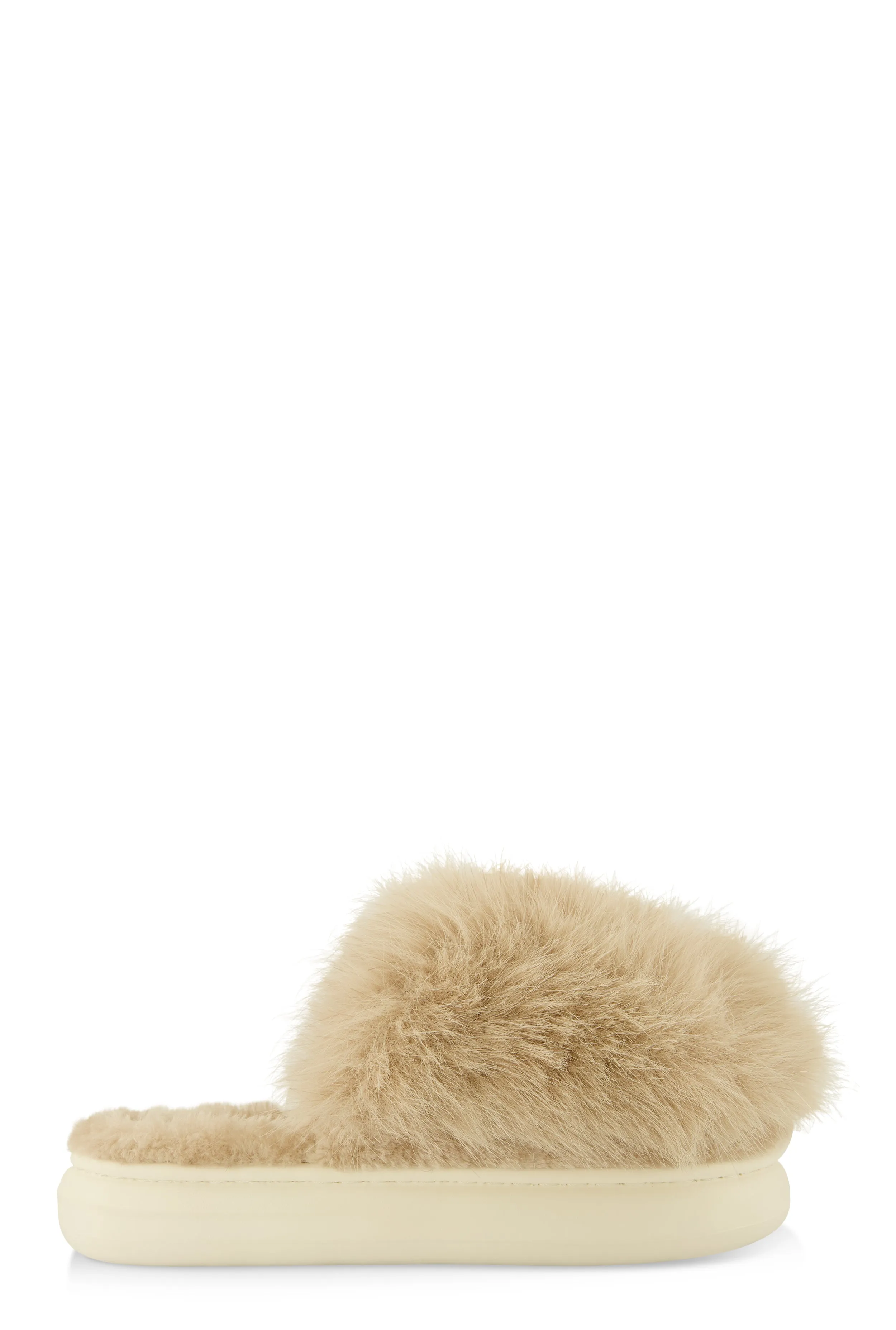 Round Toe Faux Fur Slippers sold by Rainbow product image thumbnail 2