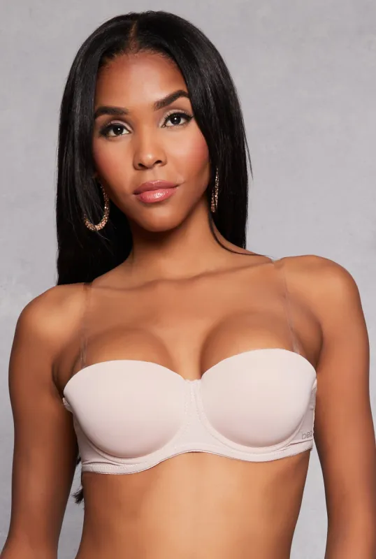 Bebe Clear Back Strap Balconette Bra | Convertible to Strapless sold by Rainbow
