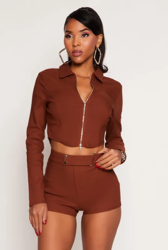 Iris Hyperstretch Zip Front Cropped Jacket sold by Rainbow