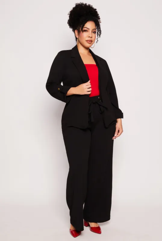 Plus Size Crepe Knit Wide Leg Pants sold by Rainbow