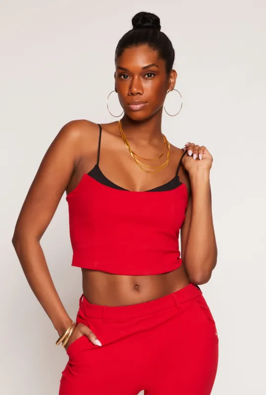 Scoop Neck Sleeveless Crop Top sold by Rainbow