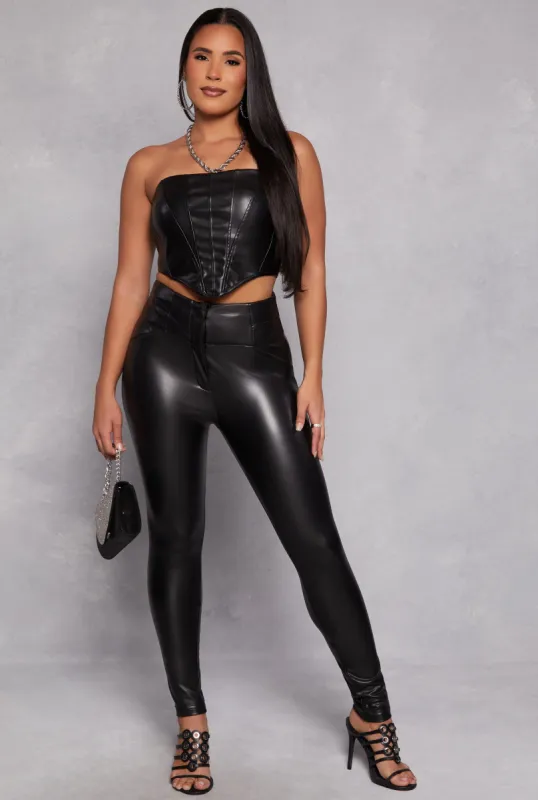 Faux Leather Skinny Dress Pants sold by Rainbow