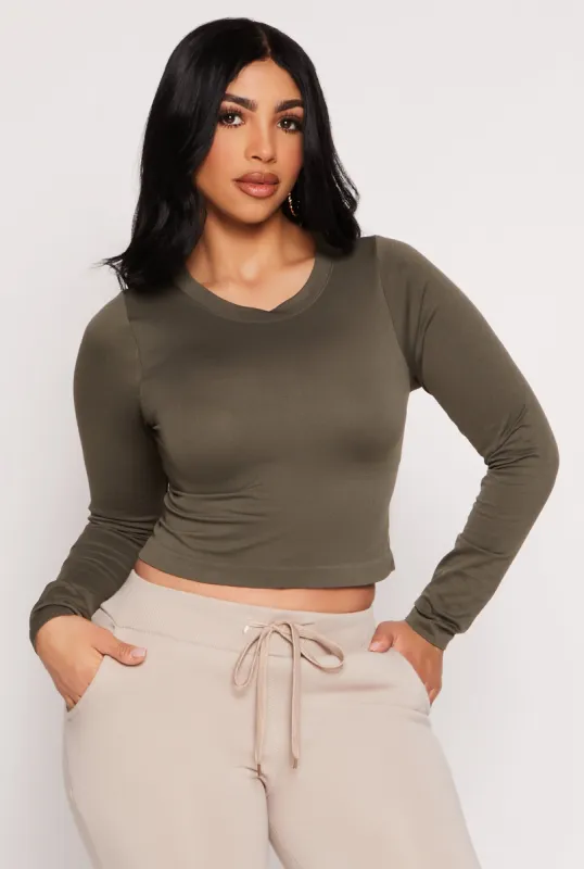 Seamless Long Sleeve Crop Top sold by Rainbow