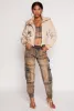 Faux Fur Trim Bomber Jacket sold by Rainbow