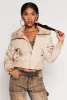 Faux Fur Trim Bomber Jacket sold by Rainbow