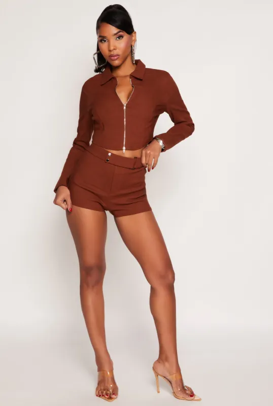 Iris Hyperstretch Belted Front Shorts sold by Rainbow