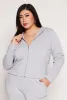 Plus Size Fleece Lined Zip Front Hoodie sold by Rainbow