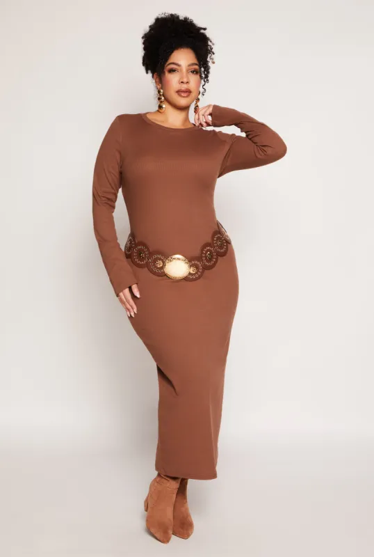Plus Size Daisy Long Sleeve Maxi Dress sold by Rainbow