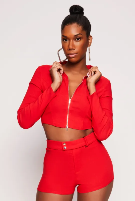 Iris Hyperstretch Zip Front Cropped Jacket sold by Rainbow