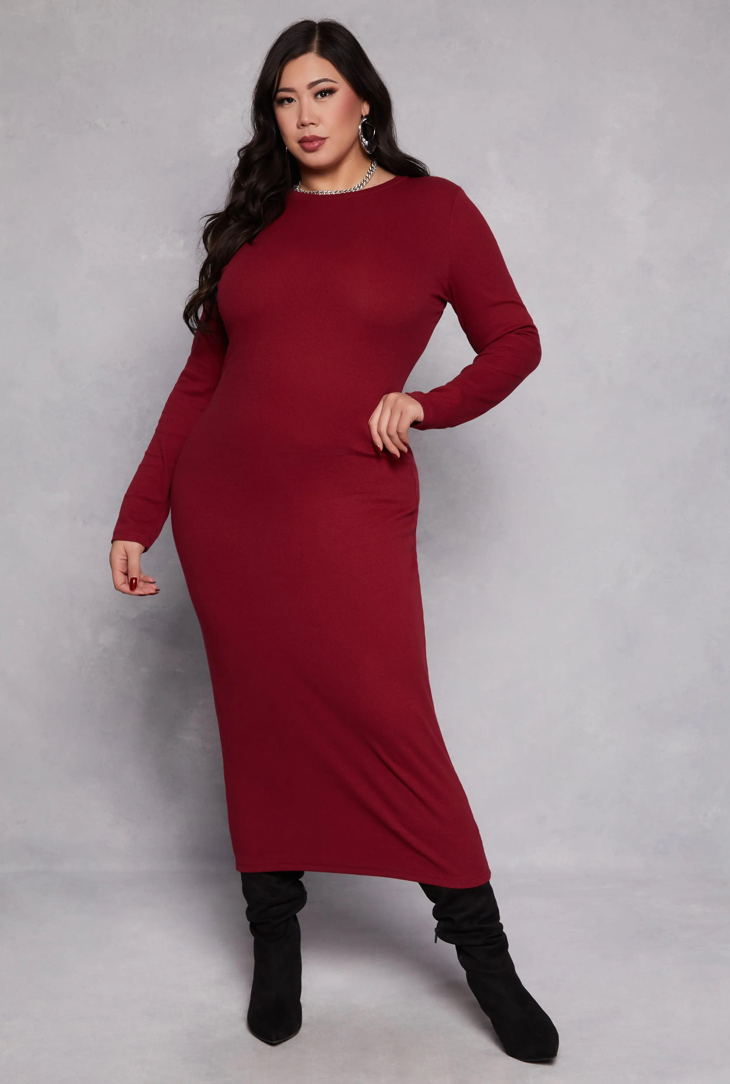 Plus Size Daisy Long Sleeve Maxi Dress sold by Rainbow