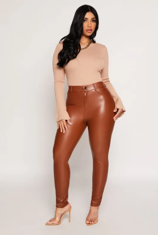 Iris Faux Leather Skinny Pants sold by Rainbow