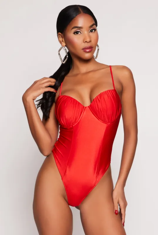 Ruched Padded Bustier Bodysuit sold by Rainbow