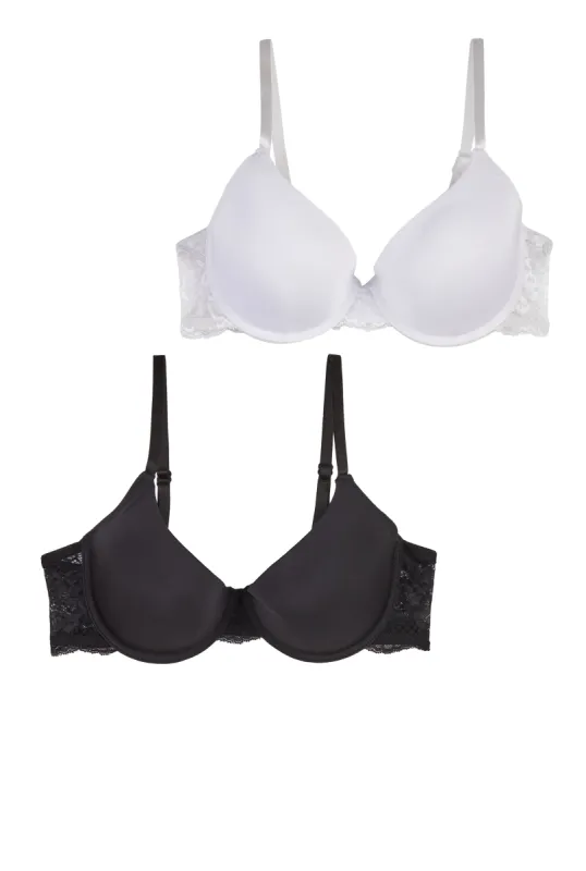 Lace Detail Plunge Bras 2 Pack sold by Rainbow