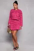 Tweed Windowpane Plaid Pleated Skirt sold by Rainbow